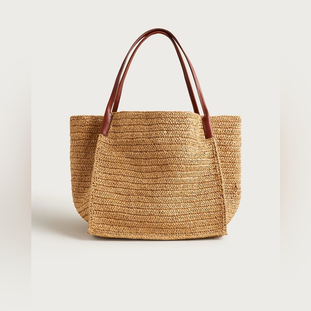 NWT J.Crew Large Handknotted Packable Tote Bag - Picture 2 of 9